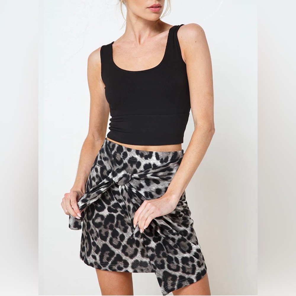 🆕 Illa Illa Leopard Wrap Skirt - Grey (B6)
